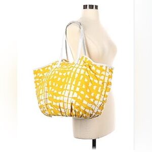 Yellow and White Saks Fifth Avenue Tote handbag w/pattern
